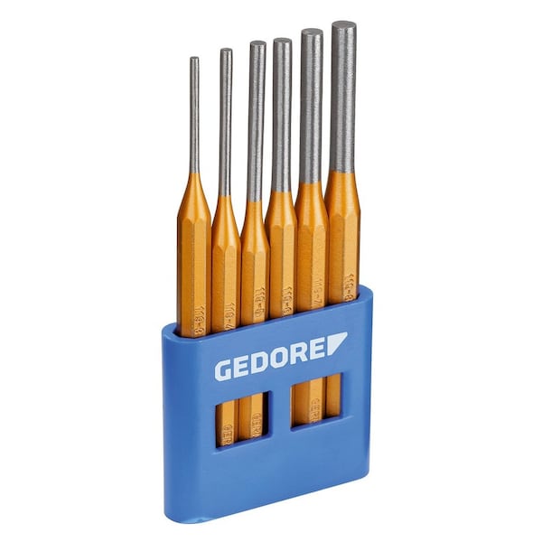 Pin Punch Set, 6 pcs., Plastic Holder